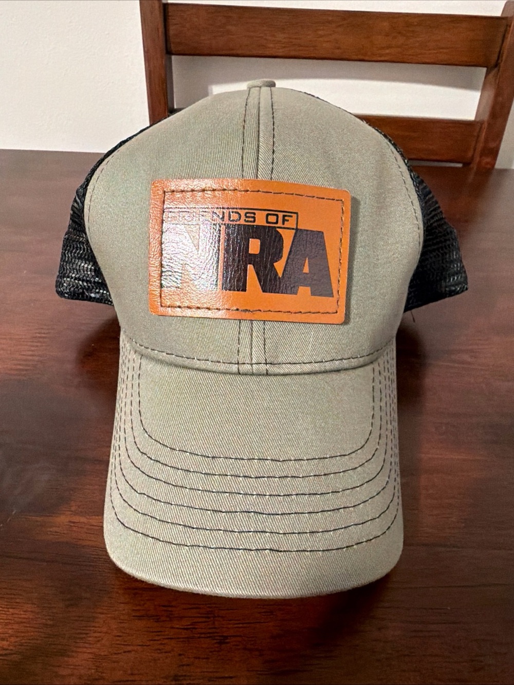 Friends Of NRA Trucker Hat With Leather Patch Adjustable  Made In The USA